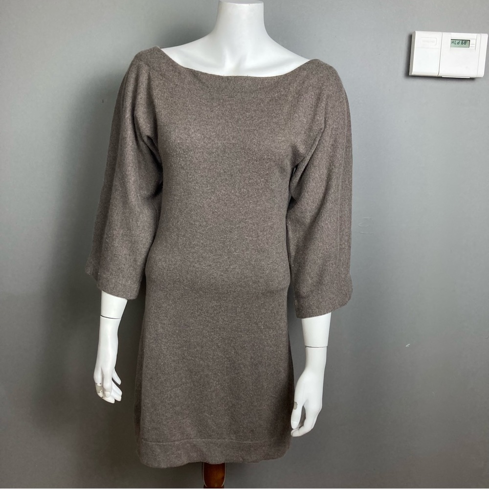 Lutz &‎ Patmos wool cashmere sweater dress heather brown knee length small